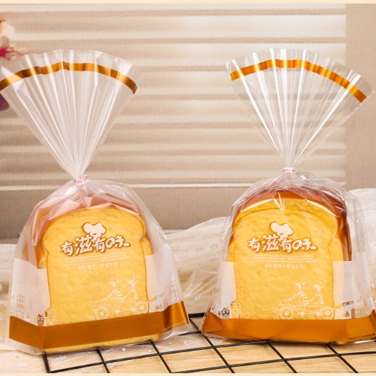 Tin tie seal heat cutting Custom logo printed transparent sliced bread packing PP bags for bakery