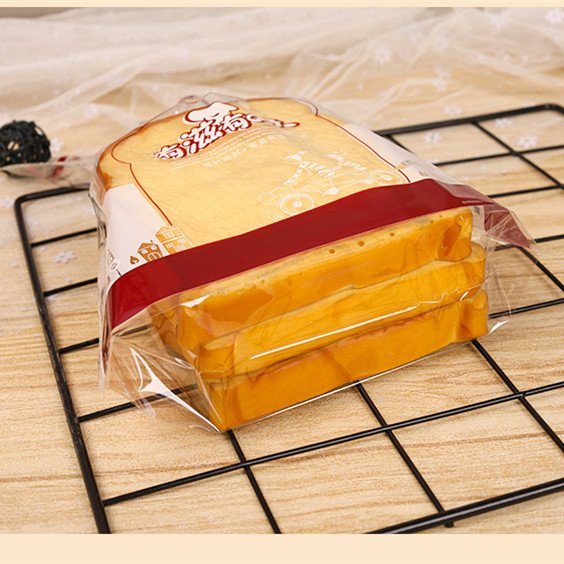 Tin tie seal heat cutting Custom logo printed transparent sliced bread packing PP bags for bakery