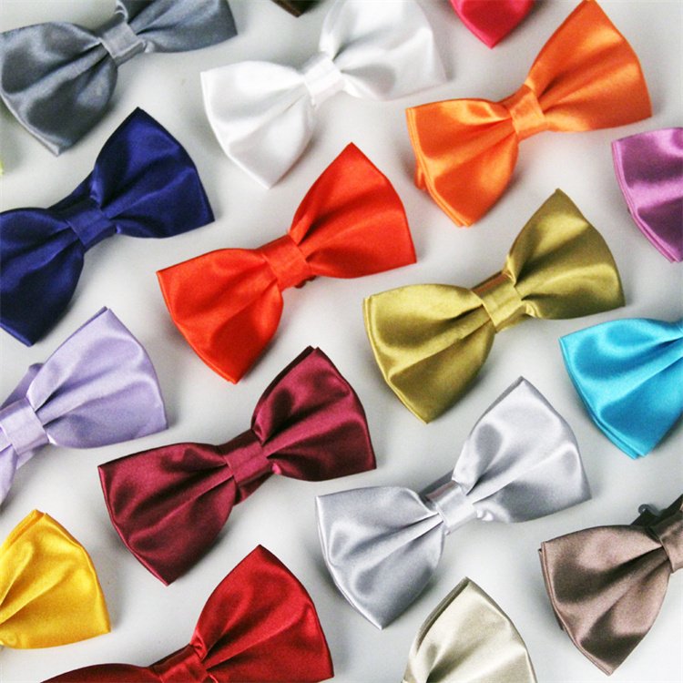 wholesale logo custom adjustable pre-tied party wedding tuxedo banquet formal events men's satin silk bow tie bowtie bow ties