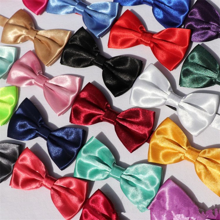 wholesale logo custom adjustable pre-tied party wedding tuxedo banquet formal events men's satin silk bow tie bowtie bow ties