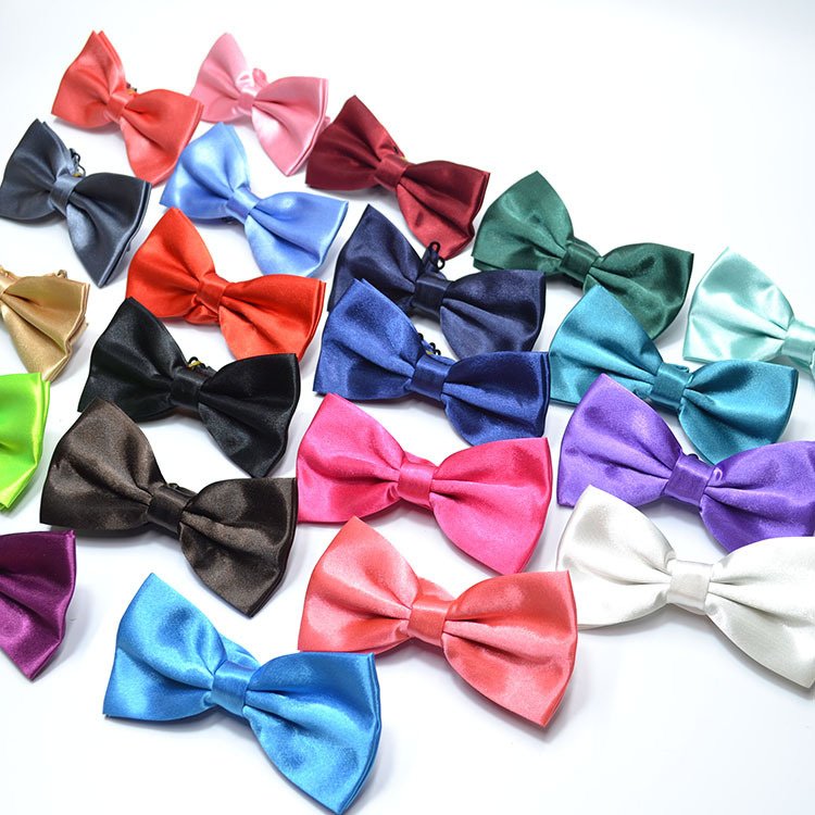 wholesale logo custom adjustable pre-tied party wedding tuxedo banquet formal events men's satin silk bow tie bowtie bow ties