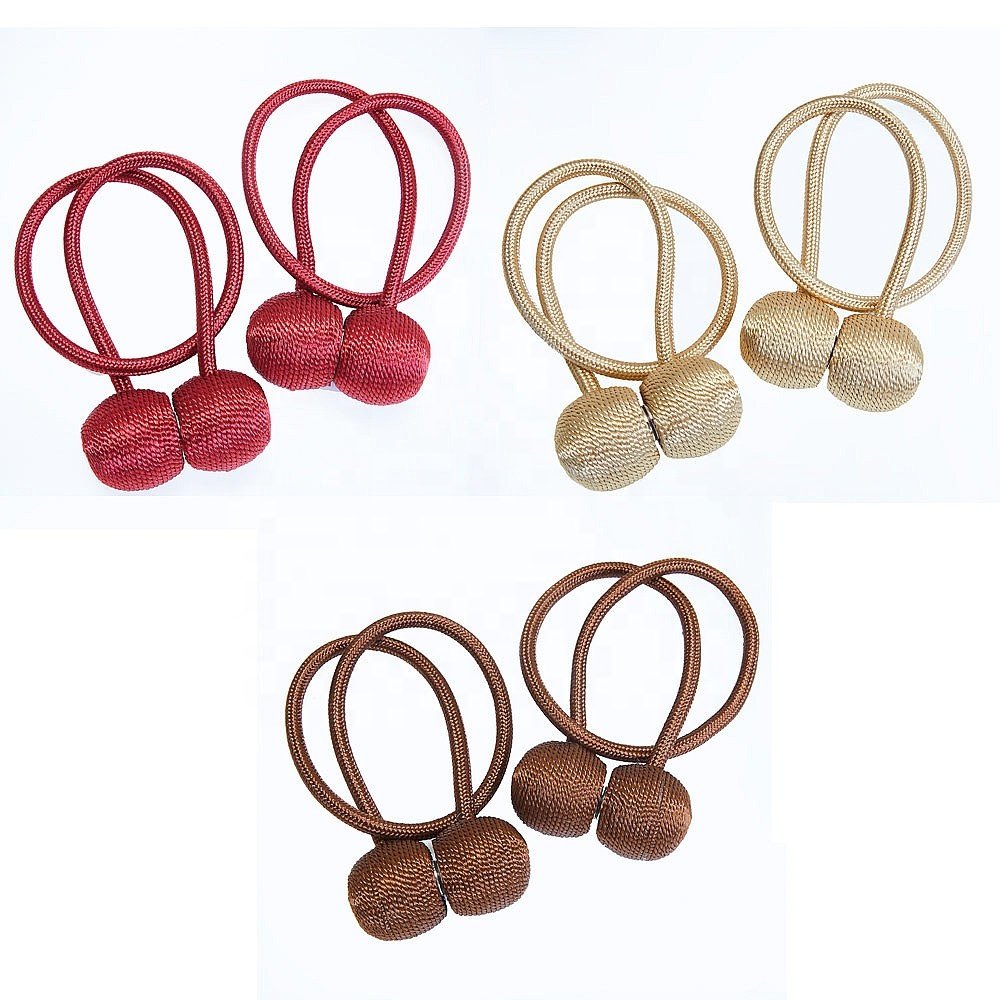 Set of 6 Pcs Pair Magnetic Curtain Ties Curtain Button Curtain Hanging Ball
