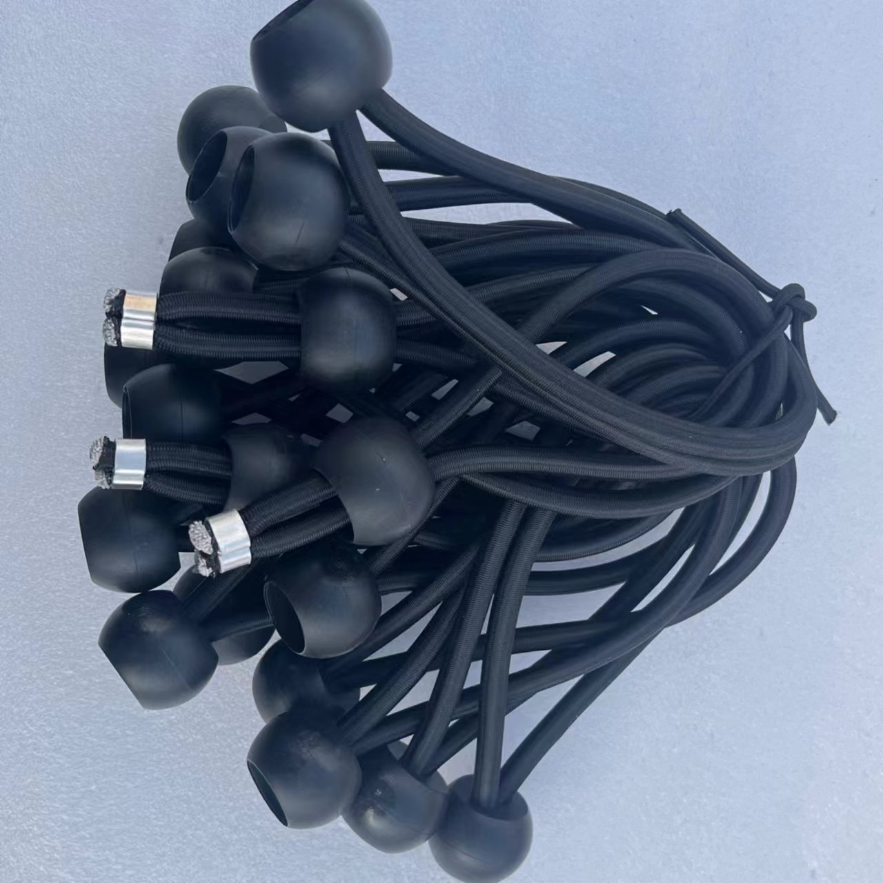 custom length mini bungee cord high quality elastic black rubber ball bungee cord with ball for tarp canopy tie down