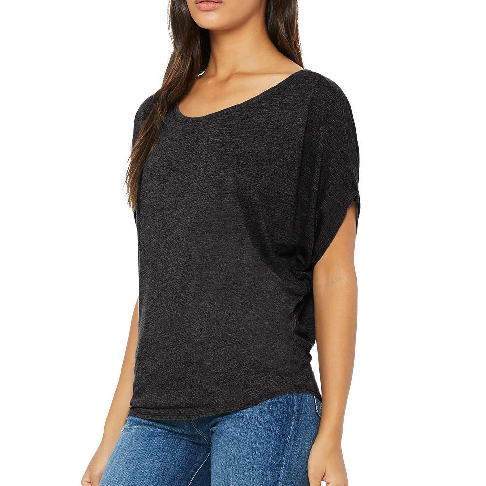 BELLA+CANVAS Women's Flowy Muscle Tee With Rolled Cuffs Stylish breathable Women Running Quick Dry Men T Shirt