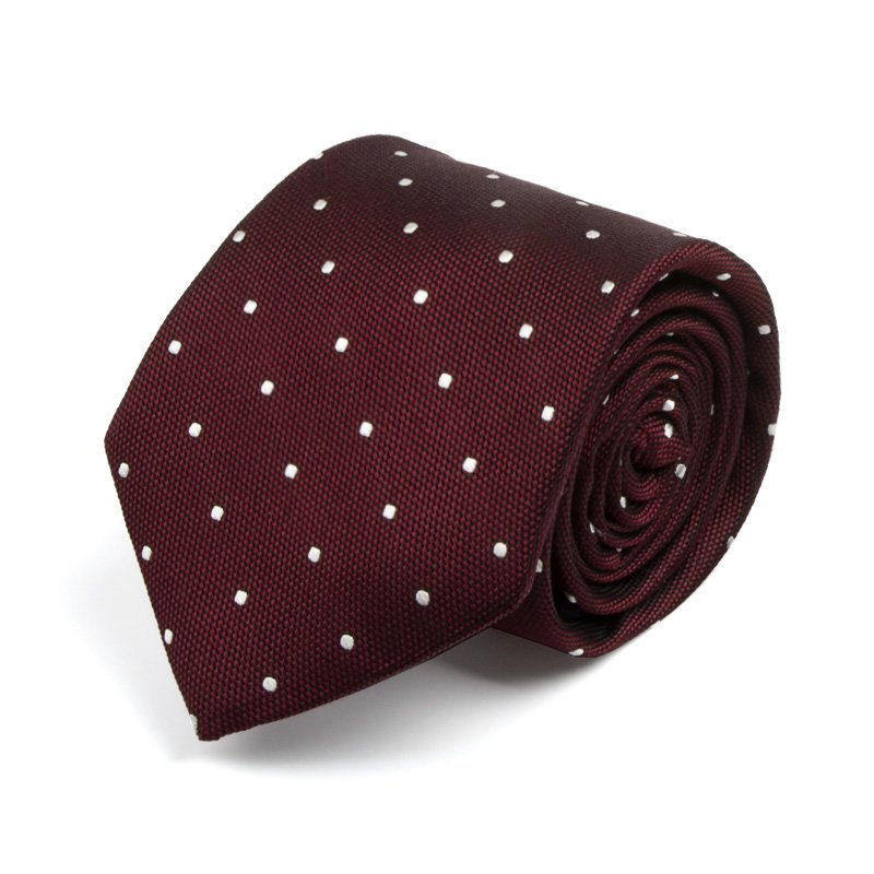 2024 Latest Design Low Price Jacquard Weave 100% Silk Neck Tie High Quality Classic Luxury Handmade Polka Dot Tie For Men