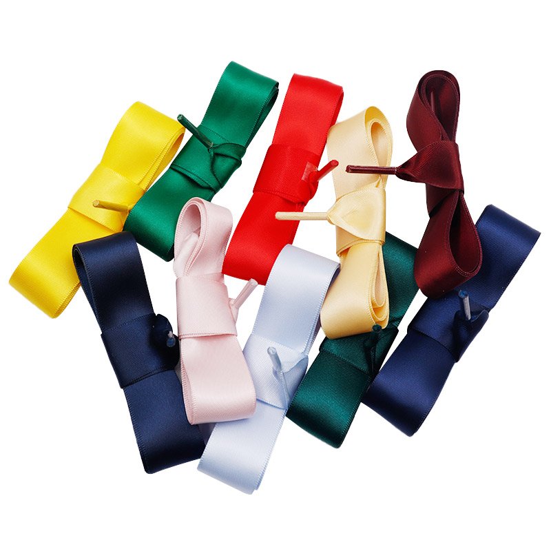 Weiou Manufacturer wholesale silk wider 22mm shoelaces gift bag strings light silk cloth laces