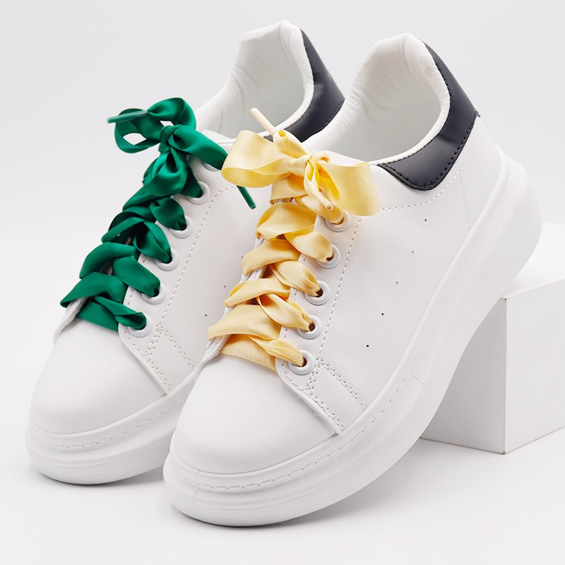Weiou Manufacturer wholesale silk wider 22mm shoelaces gift bag strings light silk cloth laces