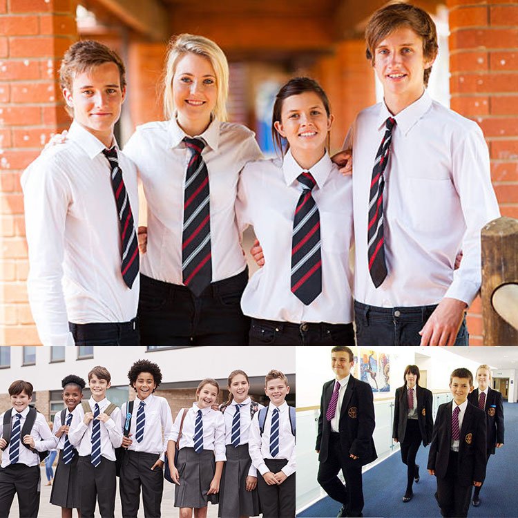 For Group/School/Company Custom LOGO Modern Polyester Business Tie Suit Uniform Ties For Man