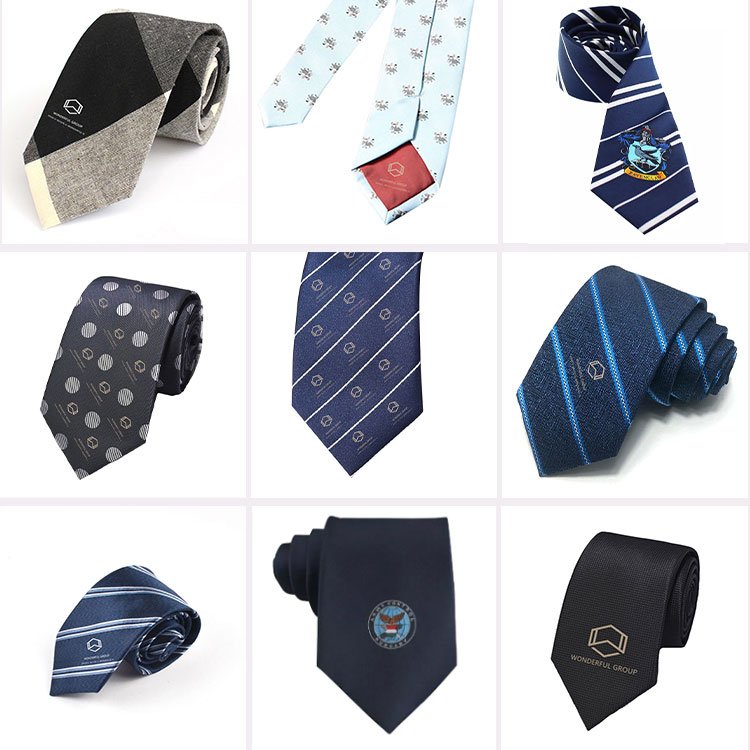 For Group/School/Company Custom LOGO Modern Polyester Business Tie Suit Uniform Ties For Man