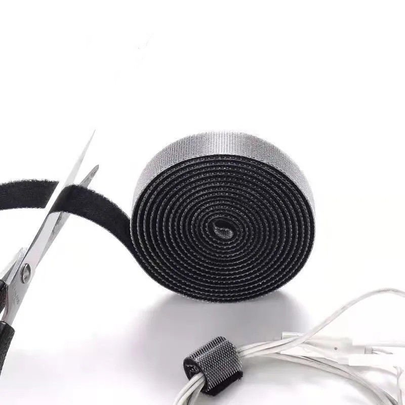 Premium-Quality Black 20mm Heavy-Duty Velcro Hook Loop Tape Nylon Eco-Friendly Plastic Heat Resistant Cable Tie