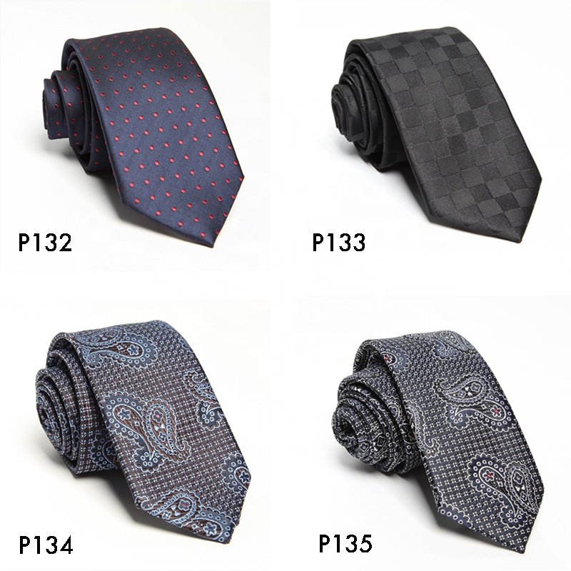 Stock Design Luxury Paisley Neckties Jacquard Wedding Business Corbatas Floral Purple Polyester Ties Hot sale products