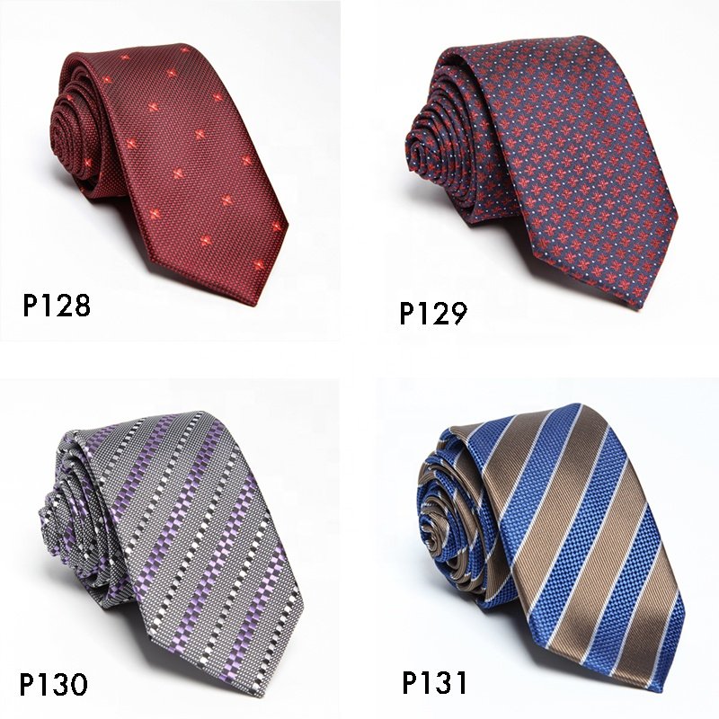 Stock Design Luxury Paisley Neckties Jacquard Wedding Business Corbatas Floral Purple Polyester Ties Hot sale products