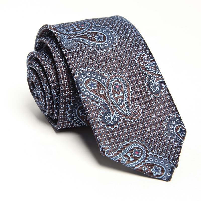 Stock Design Luxury Paisley Neckties Jacquard Wedding Business Corbatas Floral Purple Polyester Ties Hot sale products