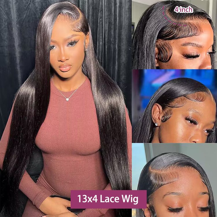 Raw Vietnamese Hair Bone Straight 13X4 Lace Frontal Wig Glueless Natural Human Hair Swiss HD Lace Front Wigs For Black Women