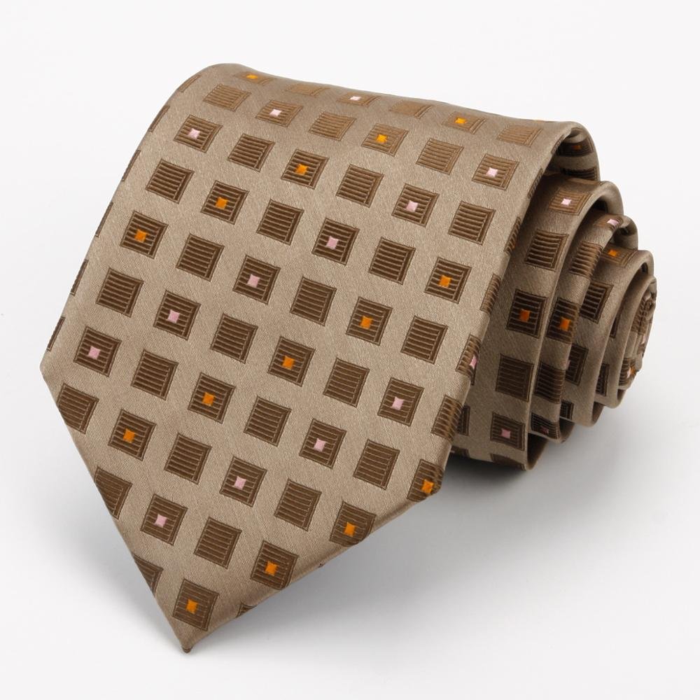 Hamocigia High Quality Microfiber Custom Geometric Design Woven Mens Neckties