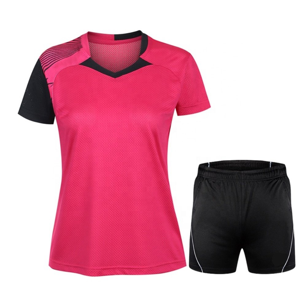 Table Tennis T Shirts and Shorts Sublimated Polyester Breathable Tennis Wear Custom Sport Tennis Skirts for Women are Available