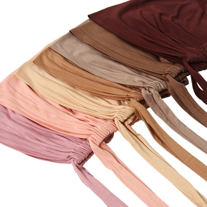 Hot Islamic Muslim Newest Design Pure color modal jersey stretch bottoming undercap tie-rope adjustable headscarf innercap