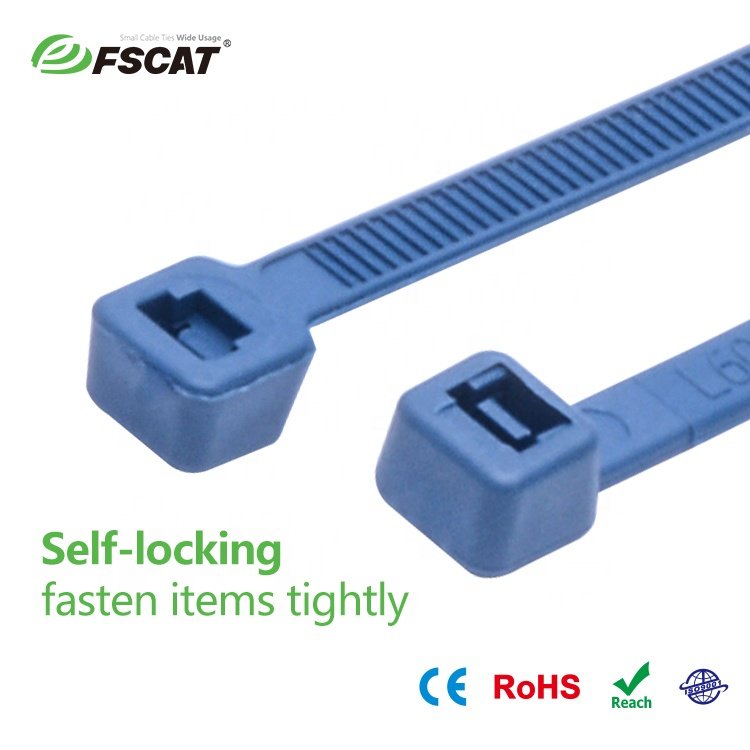 FSCAT 7.6*370mm Various specifications of Metal Detectable Cable Zip Ties PA66 cable Tie Wrap easy to see