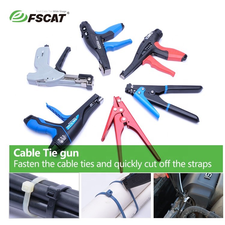 FSCAT 7.6*370mm Various specifications of Metal Detectable Cable Zip Ties PA66 cable Tie Wrap easy to see