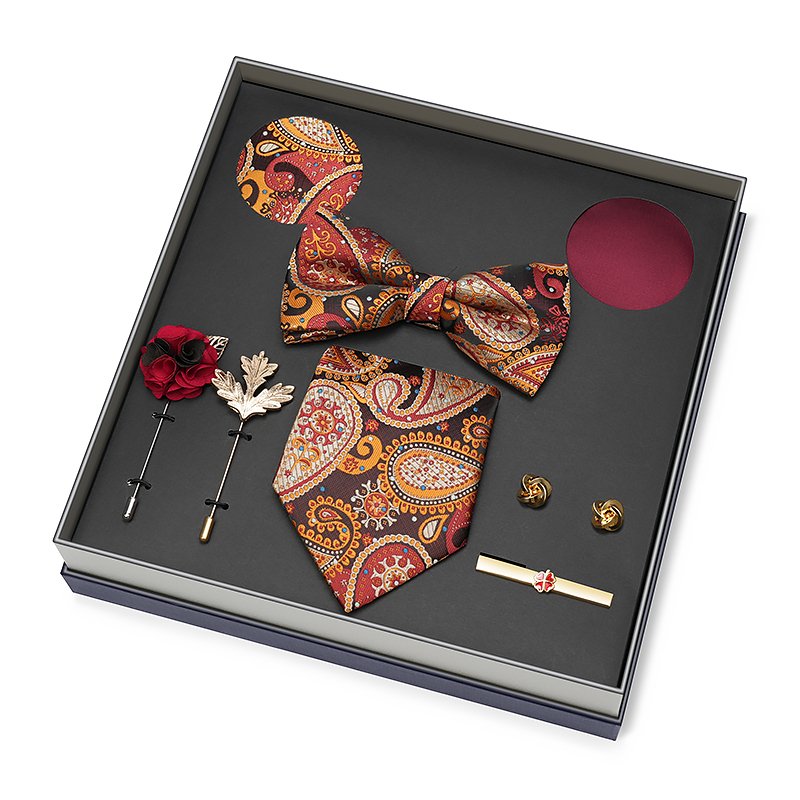 Wholesale Customized Private Label Handmade Silk Polyester Italian Necktie Men Tie Set