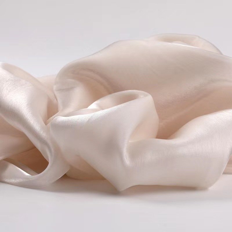 100% Polyester Embroidered Silk Organza Fabric Used For Dress Clothing