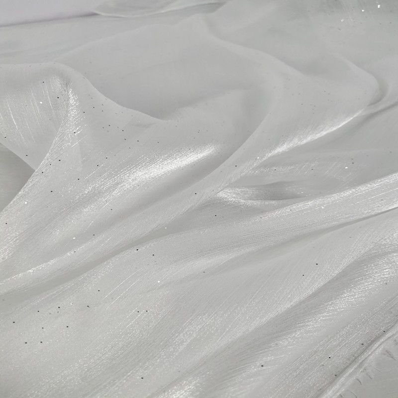 100% Polyester Embroidered Silk Organza Fabric Used For Dress Clothing