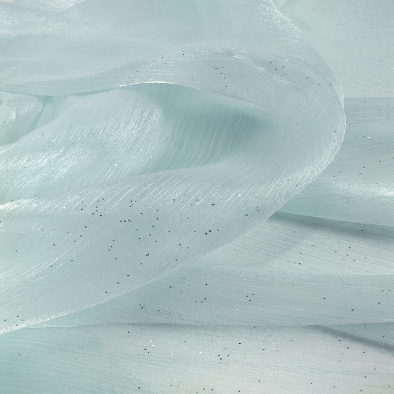 100% Polyester Embroidered Silk Organza Fabric Used For Dress Clothing