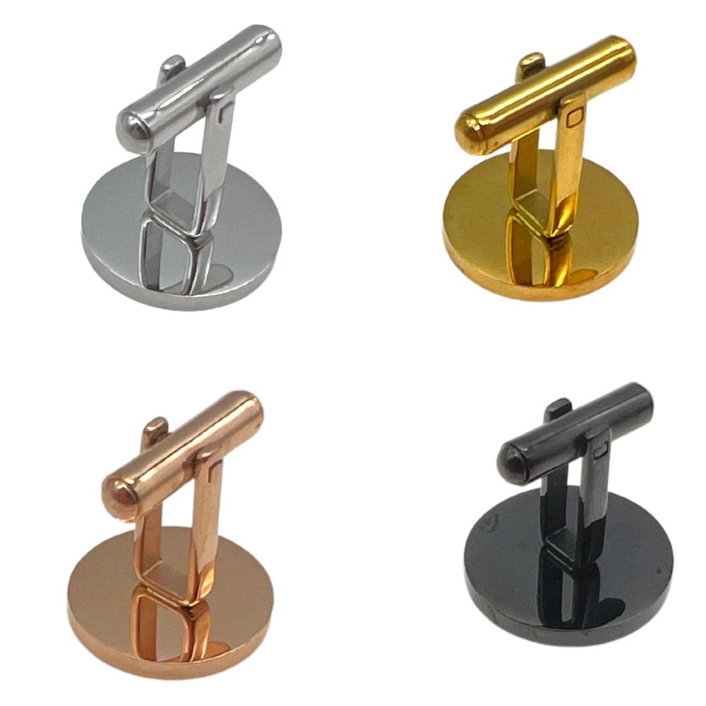 Wholesale Fashion Custom Stainless Steel Round Mirror burnishing Designs Men Shirt Cufflinks Jewelry