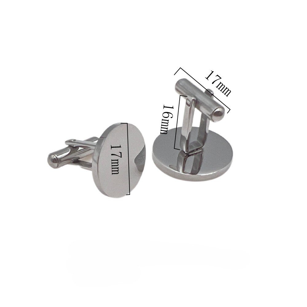 Wholesale Fashion Custom Stainless Steel Round Mirror burnishing Designs Men Shirt Cufflinks Jewelry