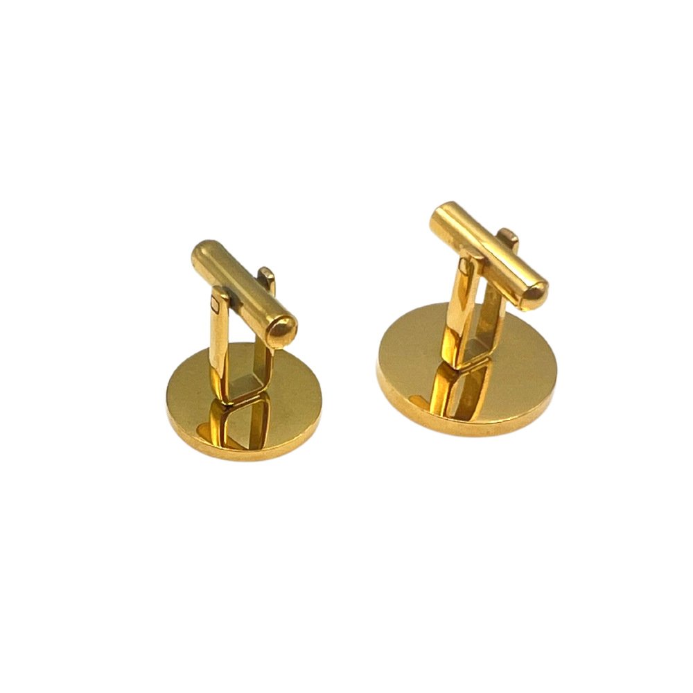 Wholesale Fashion Custom Stainless Steel Round Mirror burnishing Designs Men Shirt Cufflinks Jewelry