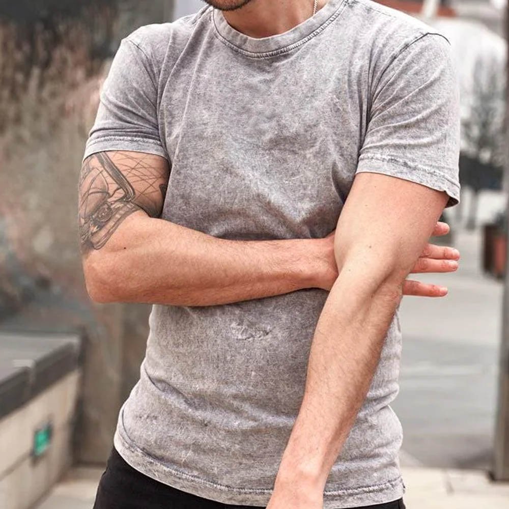Men's Acid Wash Tee Shirts Wholesale Custom Wholesale Oversized Tshirt Hot Sell Acid-Washed Street 100 Cotton Tie Dye T Shirt