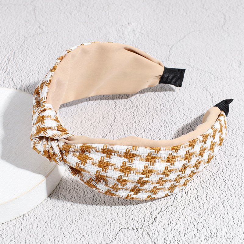 Banda Para El Cabello Classic Houndstooth Knot Headband Girl's Makeup Spa Hairbands Women Fashion Designer Hair Accessories