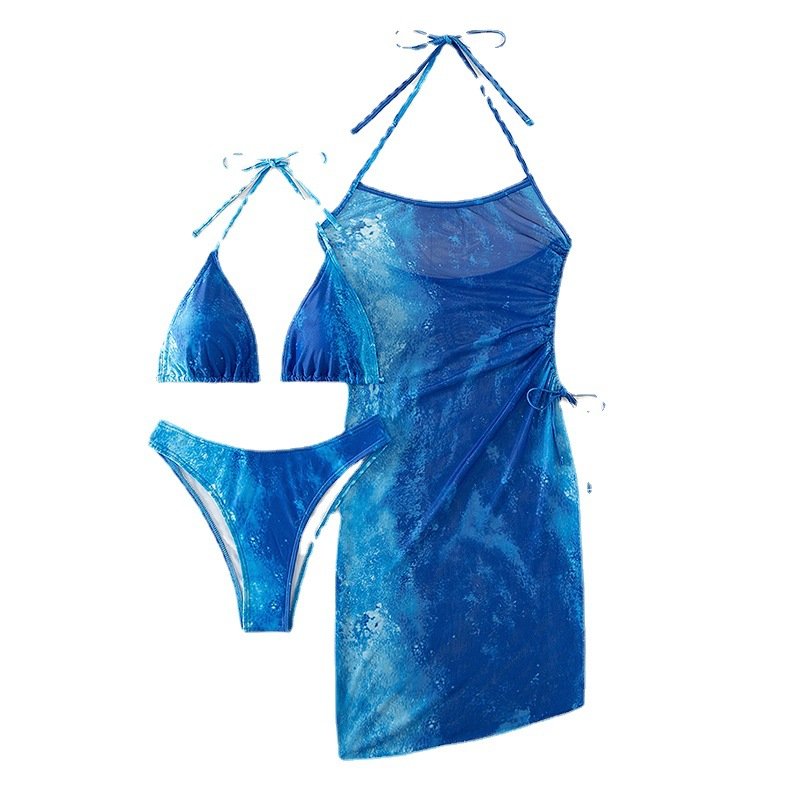 2025 Hot sale beachwear women 3 piece bikinis set cover up swimwear dress