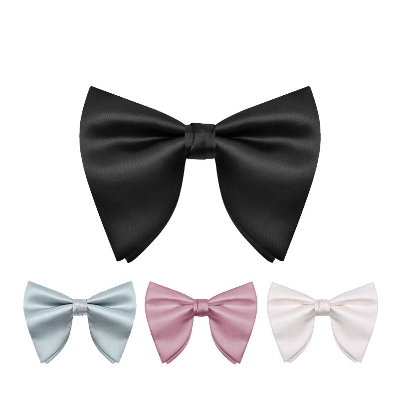 Men's Solid Color Fashion Version Groom Suit Butterfly Oversize White Bow Tie