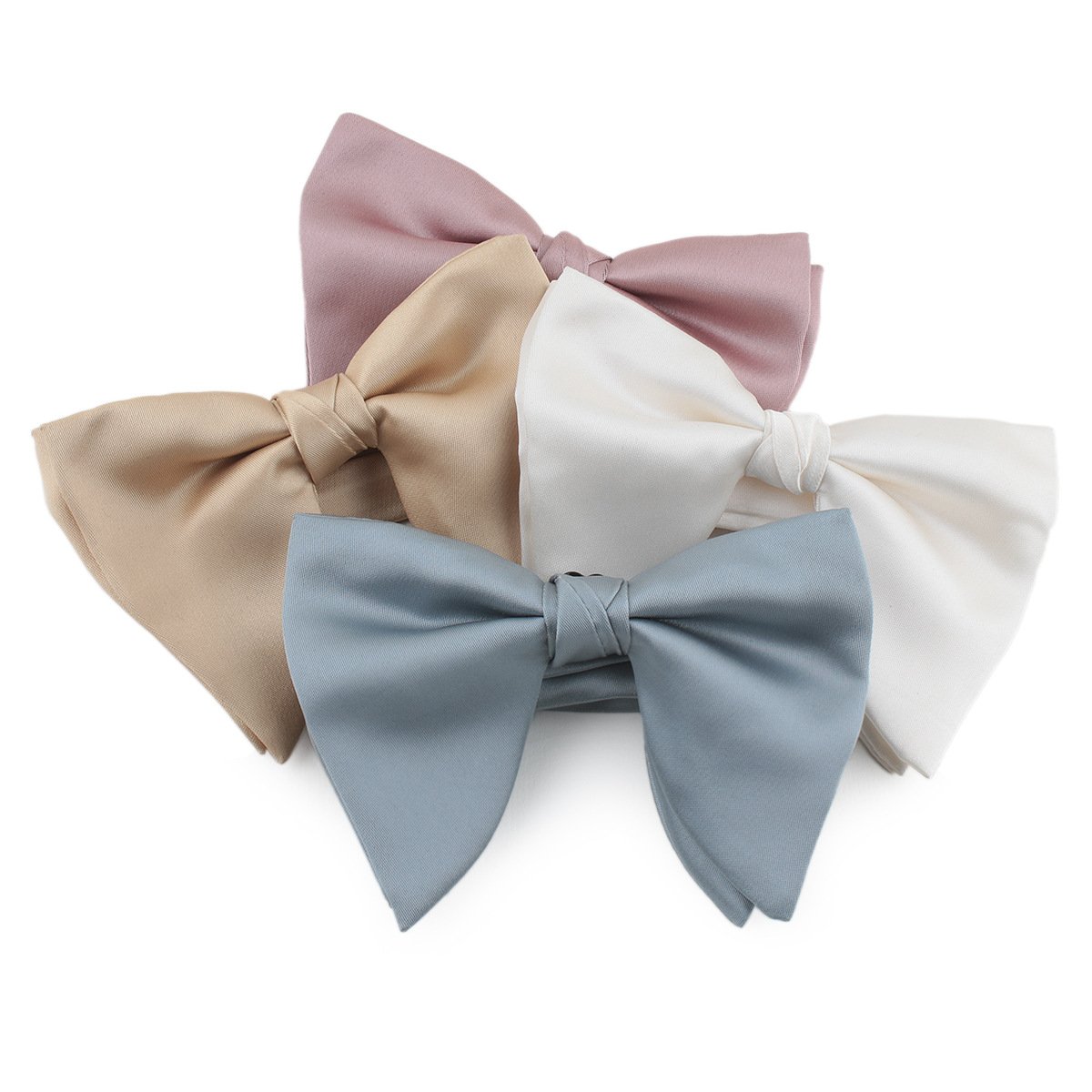 Men's Solid Color Fashion Version Groom Suit Butterfly Oversize White Bow Tie