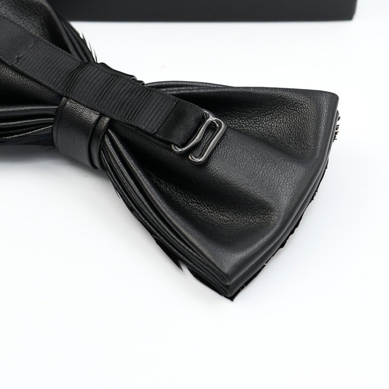 Boutique Double-deck Necktie Luxury Handmade Bowtie Sets Gift Boxes Feather Bow Ties for Men