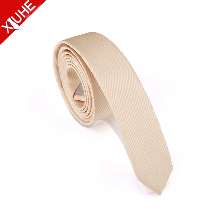 Green Color Thin Tie Solid Color Slim Necktie Microfiber Polyester Custom Mens Ties