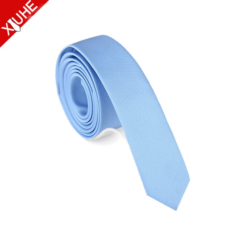 Green Color Thin Tie Solid Color Slim Necktie Microfiber Polyester Custom Mens Ties