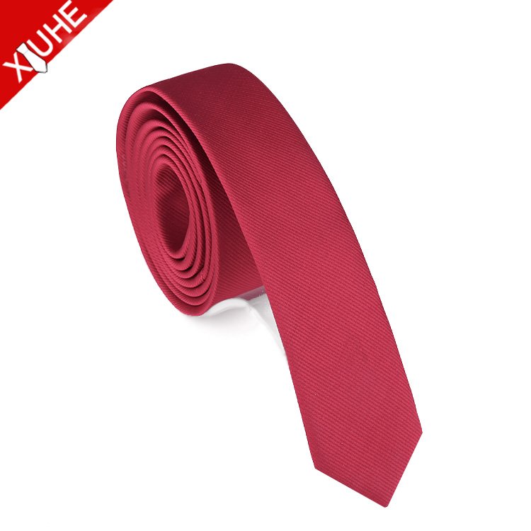 Green Color Thin Tie Solid Color Slim Necktie Microfiber Polyester Custom Mens Ties