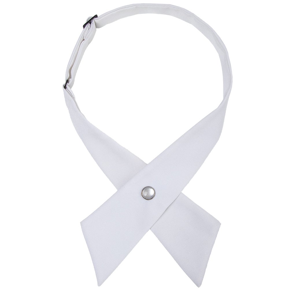 Crossover Female Uniform Bow Tie Women's Professional Collar Campus Host Solid Color Bow Tie With Silver And Black Snap