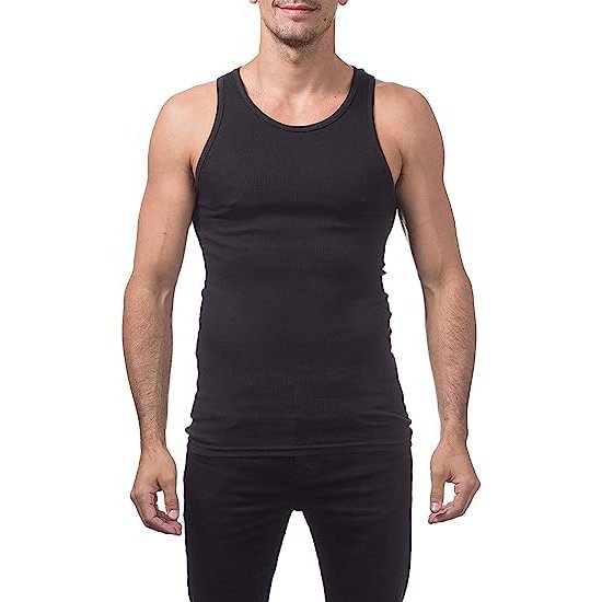 Hot sales ribbed fitness crop tops men's breathable muscle fit stringer blank tank top