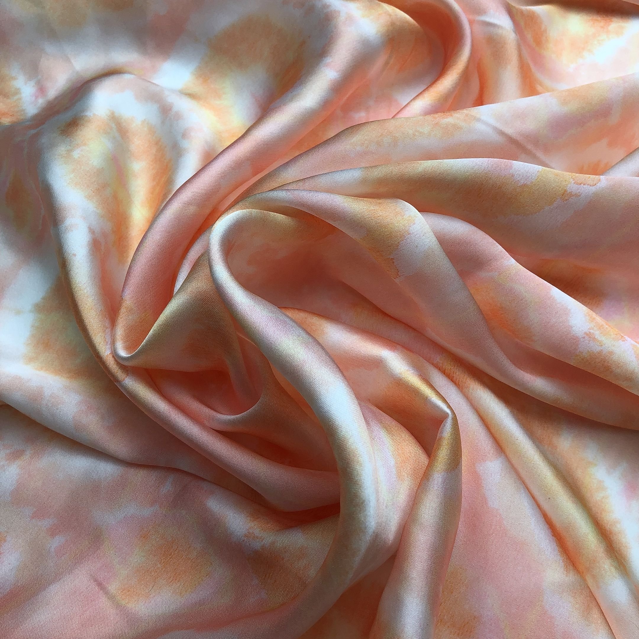 Low MOQ Tie Dye Designs Digital Print Polyester Soft Smooth Satin Chiffon for Clothing