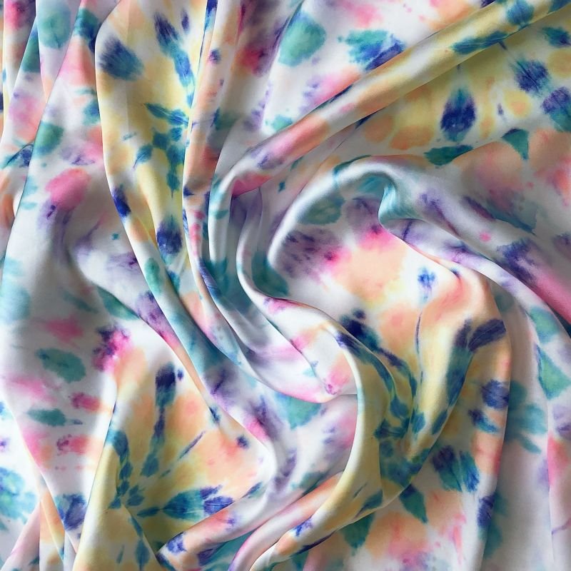 Low MOQ Tie Dye Designs Digital Print Polyester Soft Smooth Satin Chiffon for Clothing