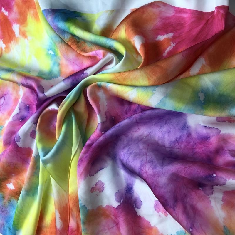 Low MOQ Tie Dye Designs Digital Print Polyester Soft Smooth Satin Chiffon for Clothing