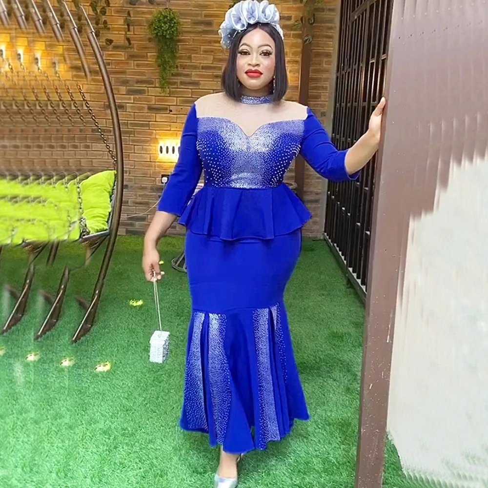 African Clothes for Women Two Pieces Sets Tops And Skirts Suits Dashiki Ankara Outfits Plus Size Turkey Wedding Party Dress 2023
