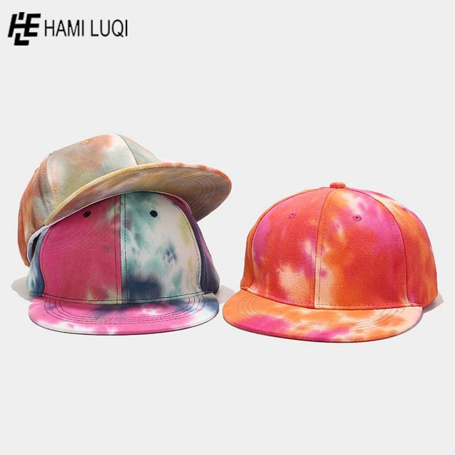 Men's Fashion Boy Adjustable Tie Dyed Baseball Caps Snapback Hats Eco-friendly Bonnets Customized Outdoor Unisex Adults Image PK
