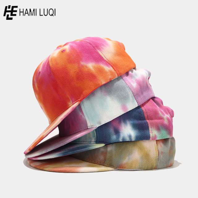 Men's Fashion Boy Adjustable Tie Dyed Baseball Caps Snapback Hats Eco-friendly Bonnets Customized Outdoor Unisex Adults Image PK