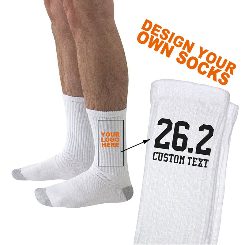 Customized Tube Running Sock Design Own Logo Athletic Sock Custom Unisex Sport Sock