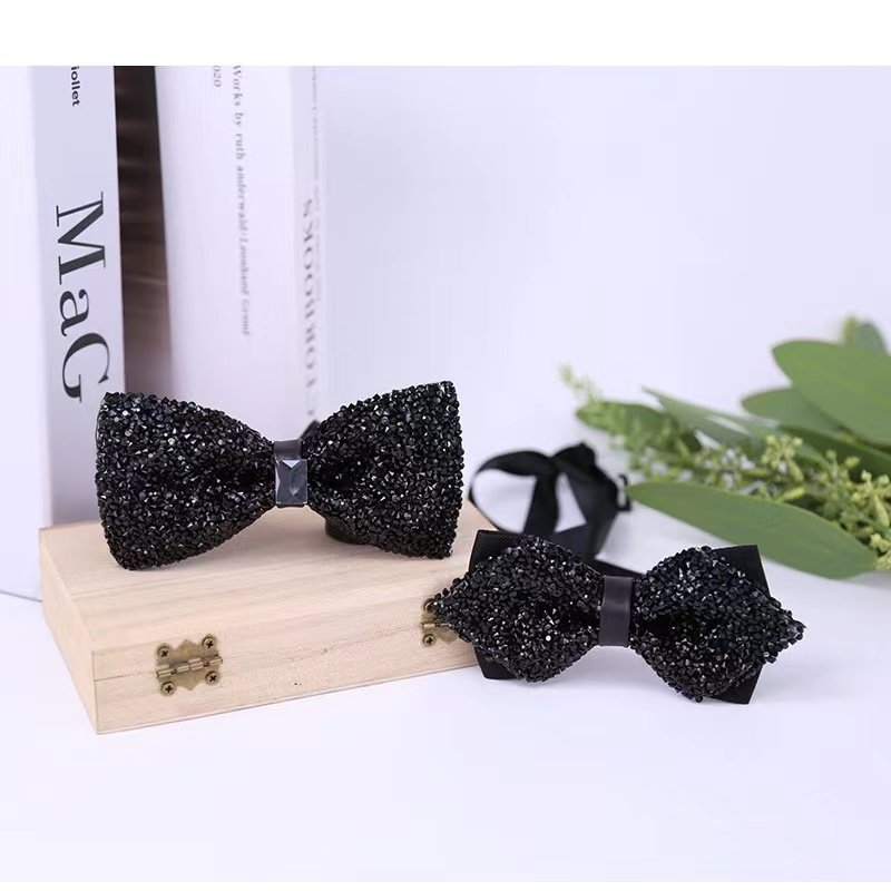 Luxury party wedding bowtie high quality rhinestone butterfly diamond bow tie