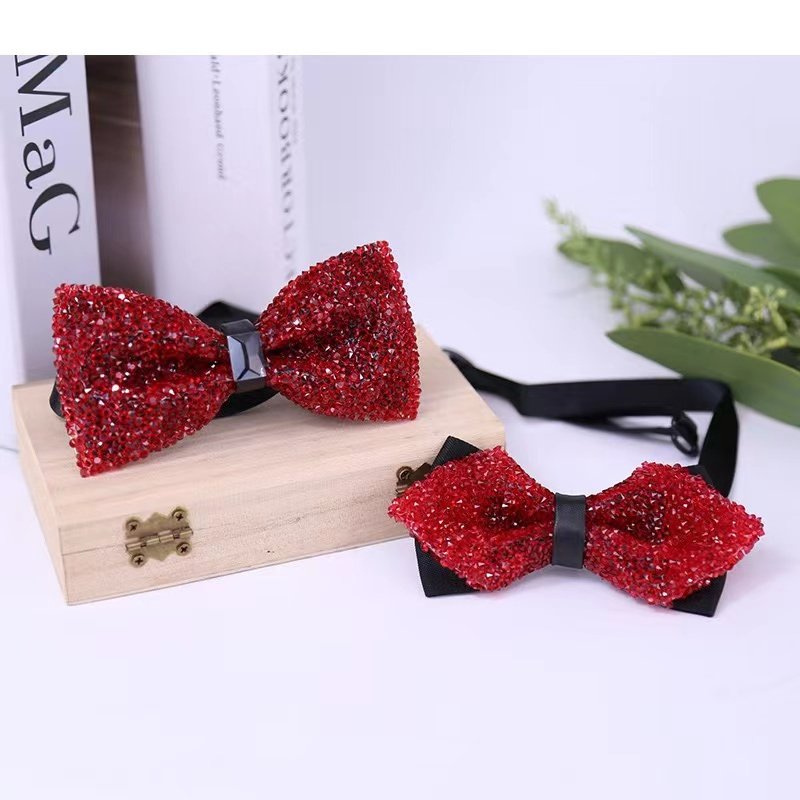 Luxury party wedding bowtie high quality rhinestone butterfly diamond bow tie
